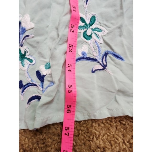 Hekka Blue Embroidered Floral V-Neck Cap Sleeves Maxi X-line Dress size XXL - Picture 13 of 16